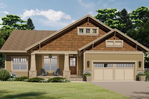 Exterior - Front Elevation 3 for Craftsman House Plan #51-1178 - 3 bed, 2 bath