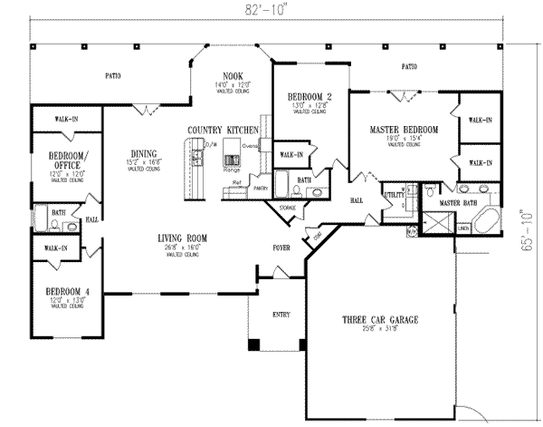 Home Plan - Adobe / Southwestern Floor Plan - Main Floor Plan #1-679