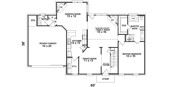 Colonial Floor Plan - Main Floor Plan #81-485