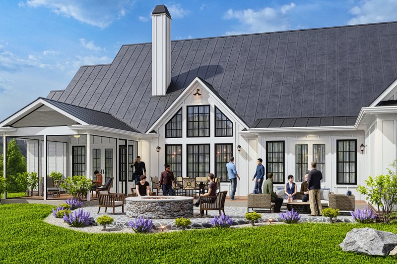 House Blueprint - Exterior - Rear Elevation 2 for Farmhouse House Plan #54-587 - 3 bed, 3.5 bath