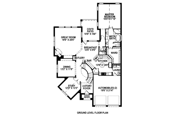 Floor Plan - Main Floor for European House Plan #141-297 - 3 bed, 3.5 bath