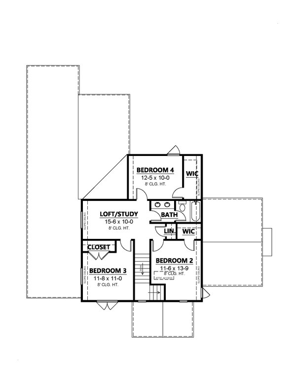 Contemporary Floor Plan - Upper Floor Plan #1080-14