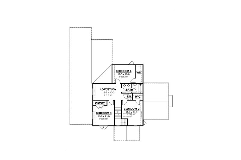 Home Plan - Floor Plan - Upper Floor for Contemporary House Plan #1080-14 - 4 bed, 2.5 bath