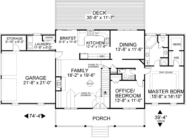 Dream House Plan - Southern Floor Plan - Main Floor Plan #56-185