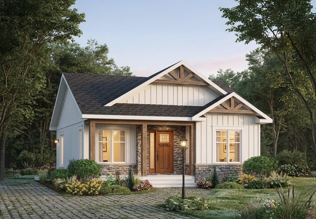 Exterior - Front Elevation 2 for Farmhouse House Plan #23-2900 - 3 bed, 2 bath