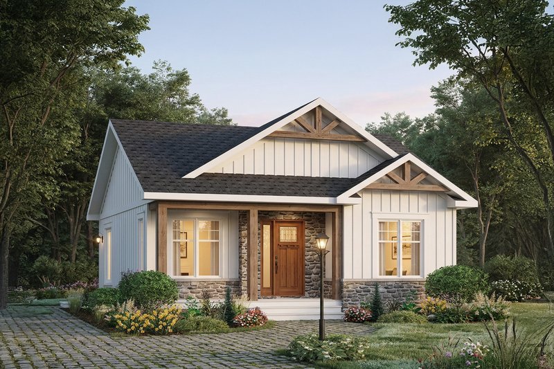 House Blueprint - Exterior - Front Elevation 2 for Farmhouse House Plan #23-2900 - 3 bed, 2 bath