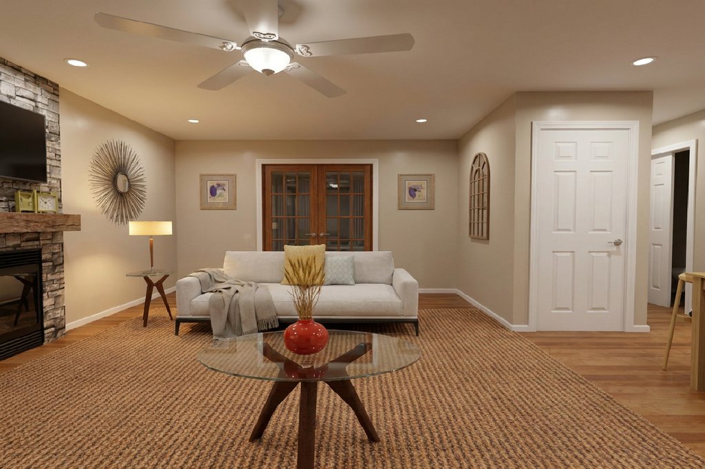 Interior - Family Room for Colonial House Plan #126-118 - 3 bed, 2.5 bath