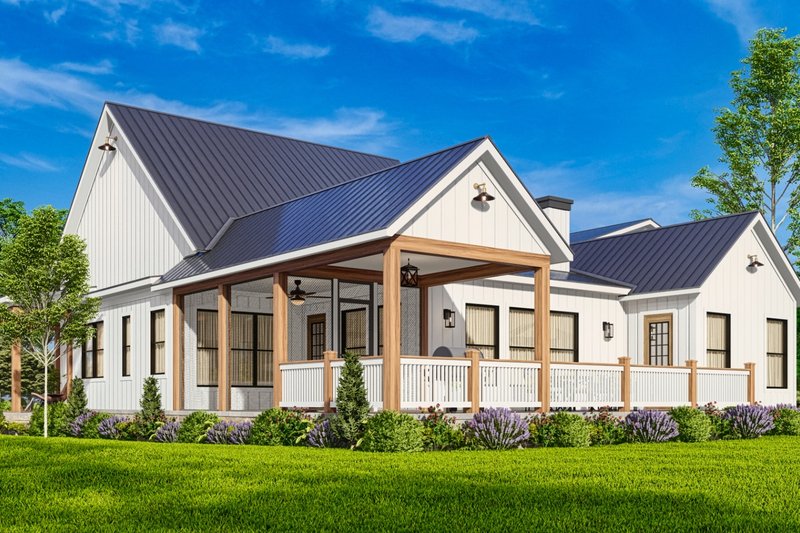 Architectural House Design - Exterior - Rear Elevation 1 for Farmhouse House Plan #54-588 - 3 bed, 2.5 bath