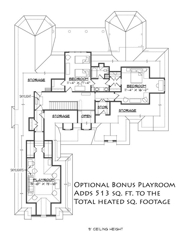 Architectural House Design - Colonial Floor Plan - Upper Floor Plan #1054-27