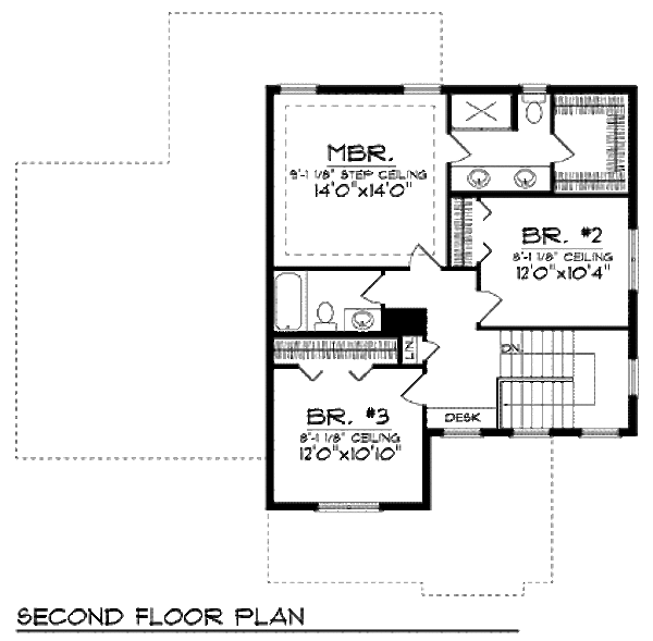 House Blueprint - Craftsman Floor Plan - Upper Floor Plan #70-907