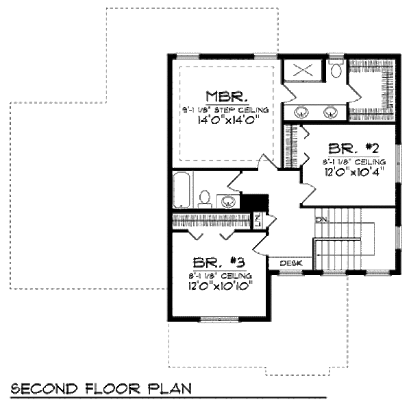 Architectural House Design - Craftsman Floor Plan - Upper Floor Plan #70-907