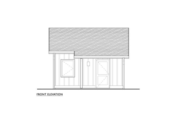 Exterior - Front Elevation 3 for Cottage House Plan #890-9 - 1 bed, 1 bath