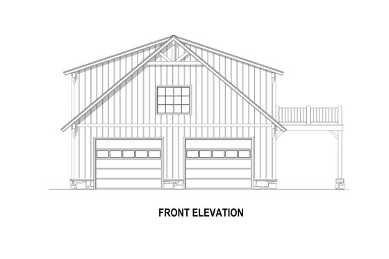 Exterior - Front Elevation 5 for Country House Plan #1084-17 - 1 bed, 1 bath