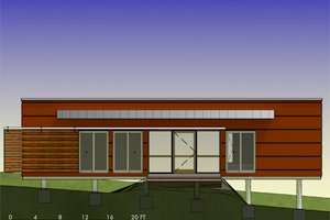 Exterior - Other Elevation 3 for Modern House Plan #450-3 - 1 bed, 1 bath