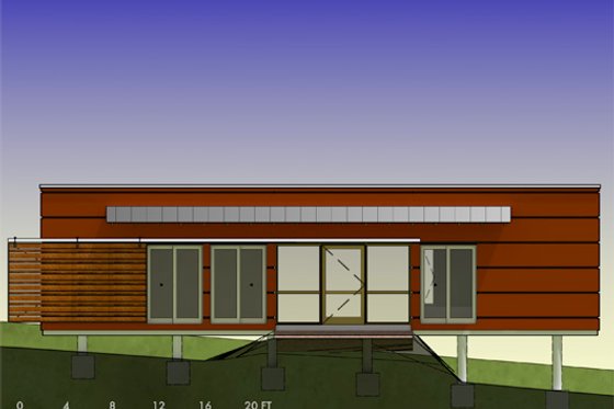 Exterior - Other Elevation 3 for Modern House Plan #450-3 - 1 bed, 1 bath