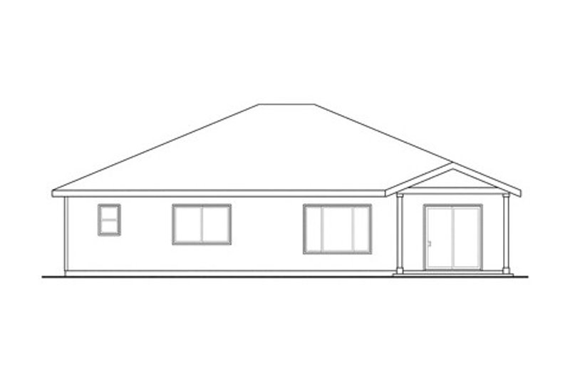 House Plan Design - Exterior - Rear Elevation for Bungalow House Plan #124-839 - 3 bed, 2 bath