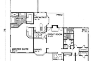 Ranch Style House Plan - 4 Beds 3 Baths 2692 Sq/Ft Plan #30-181 Exterior 