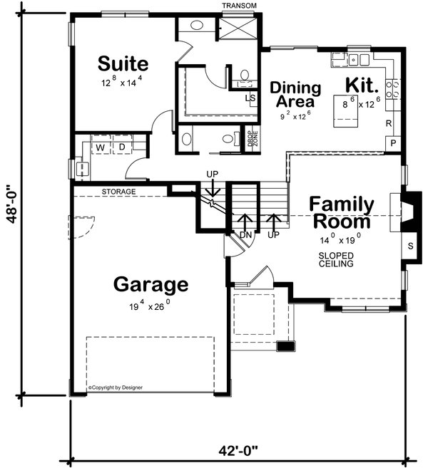 House Blueprint - Contemporary Floor Plan - Main Floor Plan #20-2519