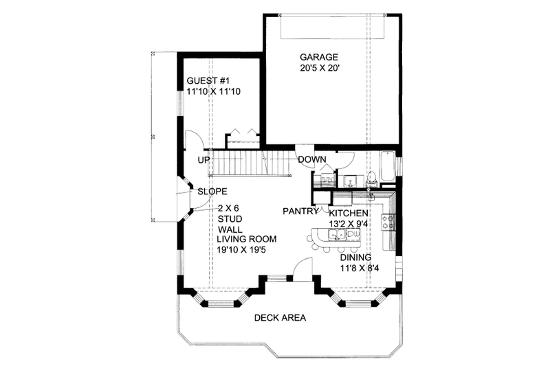 House Blueprint - Floor Plan - Main Floor for Bungalow House Plan #117-639 - 3 bed, 3 bath