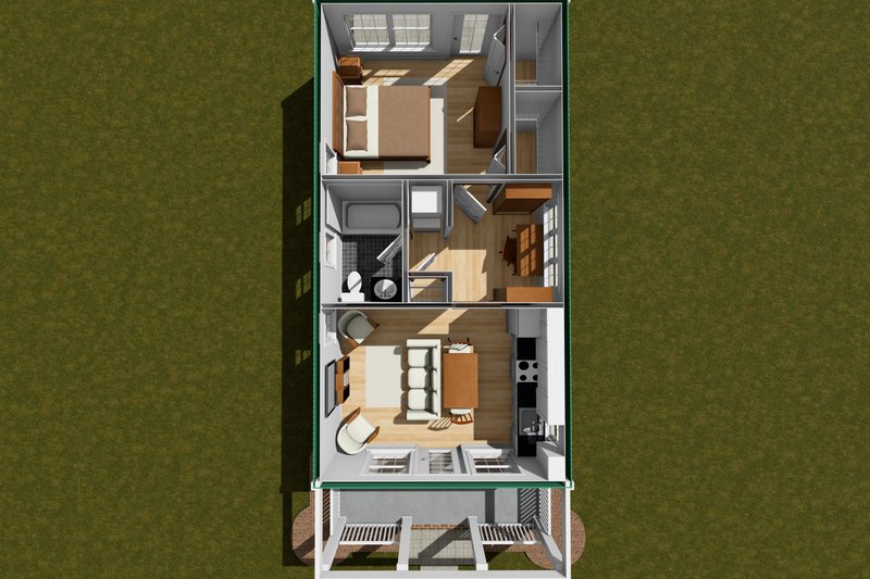 Architectural House Design - Floor Plan - Main Floor 1 for Cottage House Plan #513-2280 - 1 bed, 1 bath