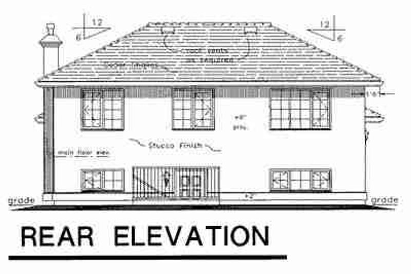Home Plan - Exterior - Rear Elevation for European House Plan #18-9237 - 4 bed, 3 bath