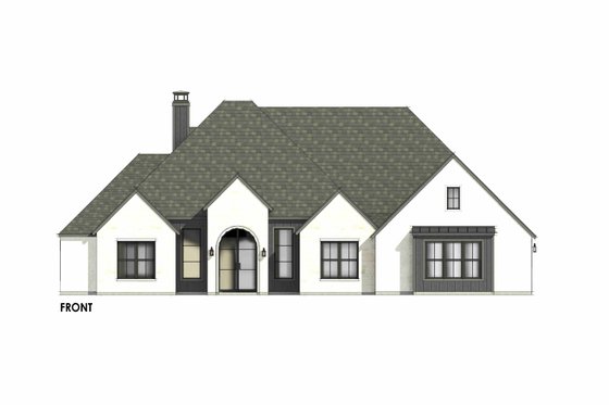 Exterior - Front Elevation 5 for European House Plan #1096-148 - 4 bed, 3.5 bath