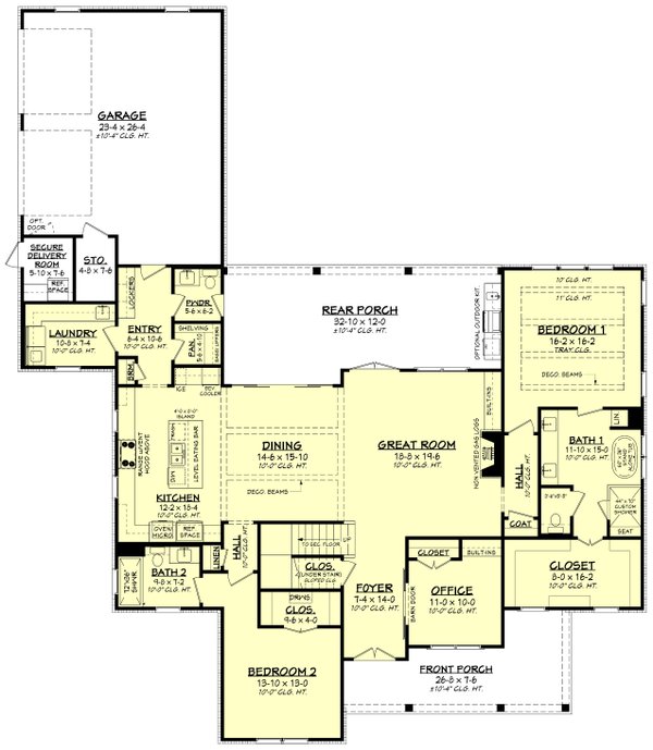 Dream House Plan - Farmhouse Floor Plan - Main Floor Plan #430-260