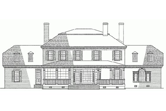 Exterior - Rear Elevation for Classical House Plan #137-158 - 4 bed, 3 bath