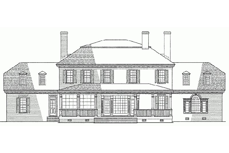 Architectural House Design - Exterior - Rear Elevation for Classical House Plan #137-158 - 4 bed, 3 bath