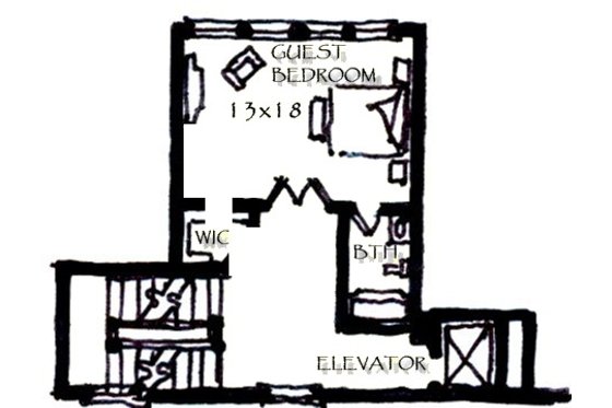 Floor Plan - Upper Floor for Craftsman House Plan #921-30 - 4 bed, 5.5 bath