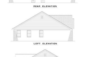 Exterior - Rear Elevation for Traditional House Plan #17-1117 - 3 bed, 2 bath