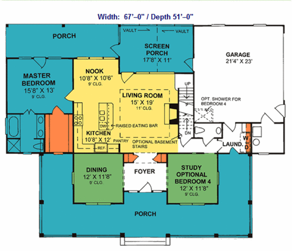 House Design - Country Floor Plan - Main Floor Plan #20-2036