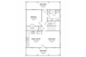 Floor Plan - Main Floor for Bungalow House Plan #1096-169 - 3 bed, 2 bath