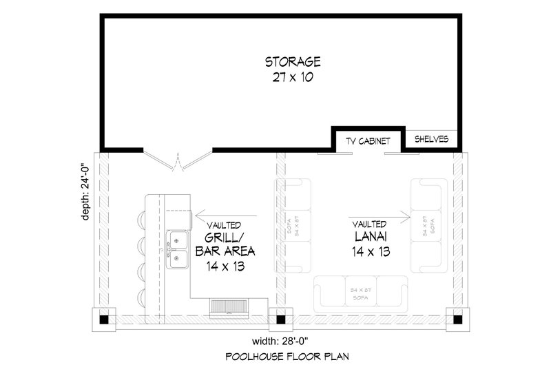 Home Plan - Floor Plan - Main Floor for Country House Plan #932-110, 0 bath