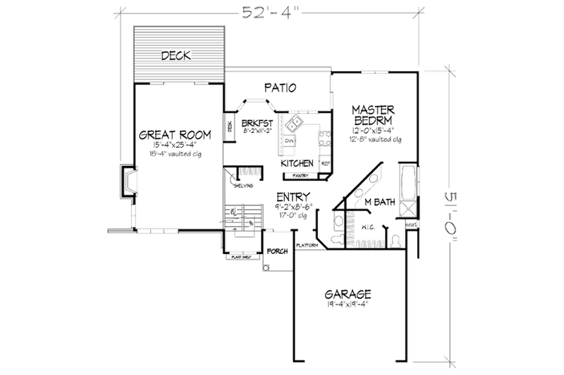 House Design - Floor Plan - Main Floor for Modern House Plan #320-466 - 3 bed, 2.5 bath