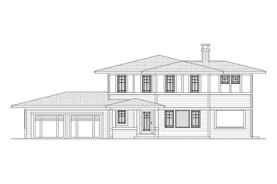 Exterior - Front Elevation 3 for Prairie House Plan #901-97 - 3 bed, 3.5 bath