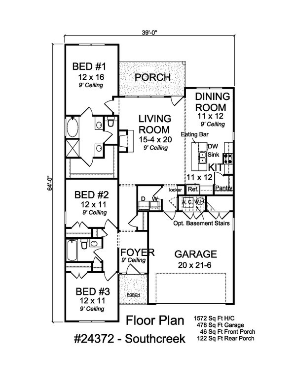 Cottage Floor Plan - Main Floor Plan #513-2194