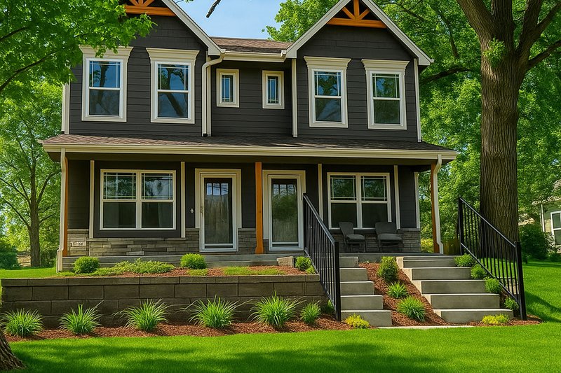 House Blueprint - Exterior - Front Elevation 4 for Traditional House Plan #20-2465 - 4 bed, 4.5 bath