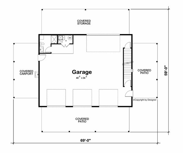 Barndominium Floor Plan - Main Floor Plan #20-2533