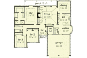 European Style House Plan - 3 Beds 2 Baths 1887 Sq/Ft Plan #16-142 