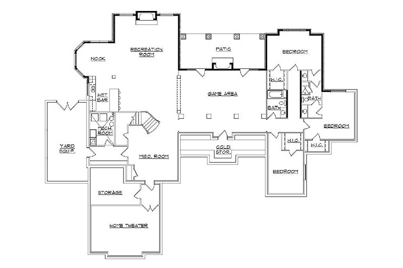 Dream House Plan - Floor Plan - Lower Floor for Country House Plan #5-416 - 4 bed, 4.5 bath