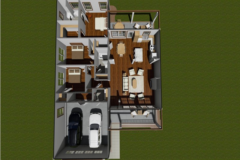 Home Plan - Floor Plan - Main Floor 1 for Cottage House Plan #513-2082 - 3 bed, 2 bath