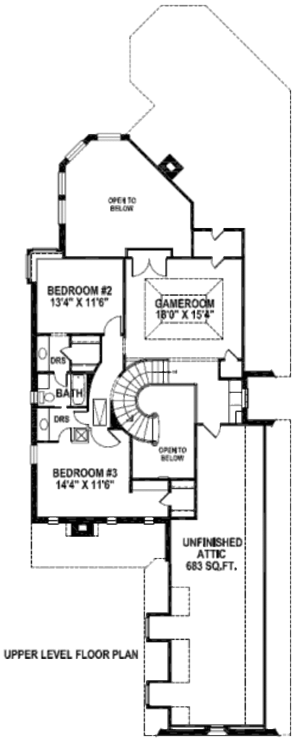 Bungalow Floor Plan - Upper Floor Plan #141-284