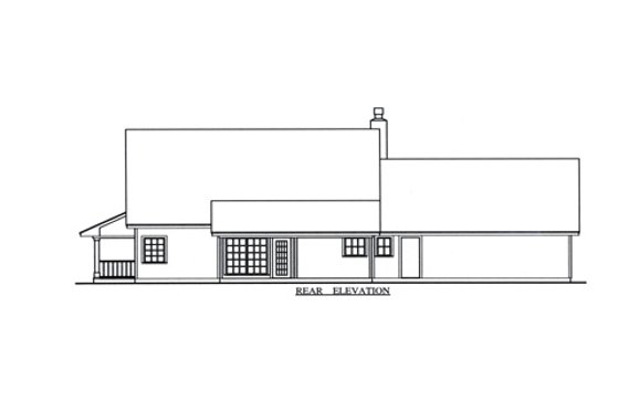 Exterior - Rear Elevation for Country House Plan #42-369 - 3 bed, 2.5 bath