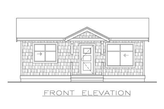 Exterior - Front Elevation 3 for Cottage House Plan #1100-66 - 2 bed, 1 bath