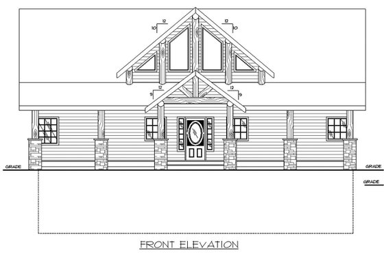 Exterior - Front Elevation 3 for Craftsman House Plan #117-886 - 3 bed, 2.5 bath