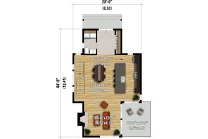 Floor Plan - Main Floor for Contemporary House Plan #25-4931 - 3 bed, 1.5 bath