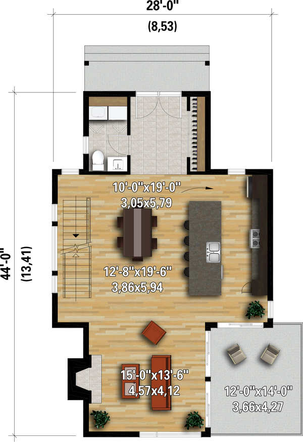 Architectural House Design - Contemporary Floor Plan - Main Floor Plan #25-4931