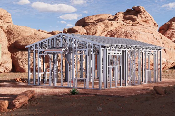 Exterior - Front Elevation 9 for Adobe / Southwestern House Plan #1106-130 - 1 bed, 1 bath