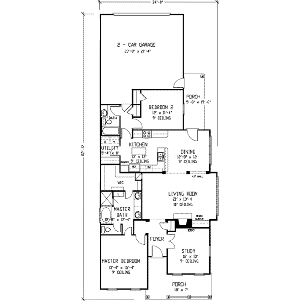 House Plan Design - Cottage Floor Plan - Main Floor Plan #410-222